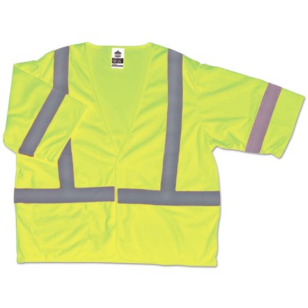 ERGODYNE GloWear 8310HL Type R Class 3 Economy Mesh Vest, 2X-Large to 3X-Large, Lime 22027